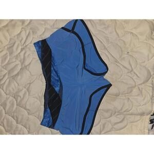 Lululemon Blue Athletic Running Shorts with Black Waistband